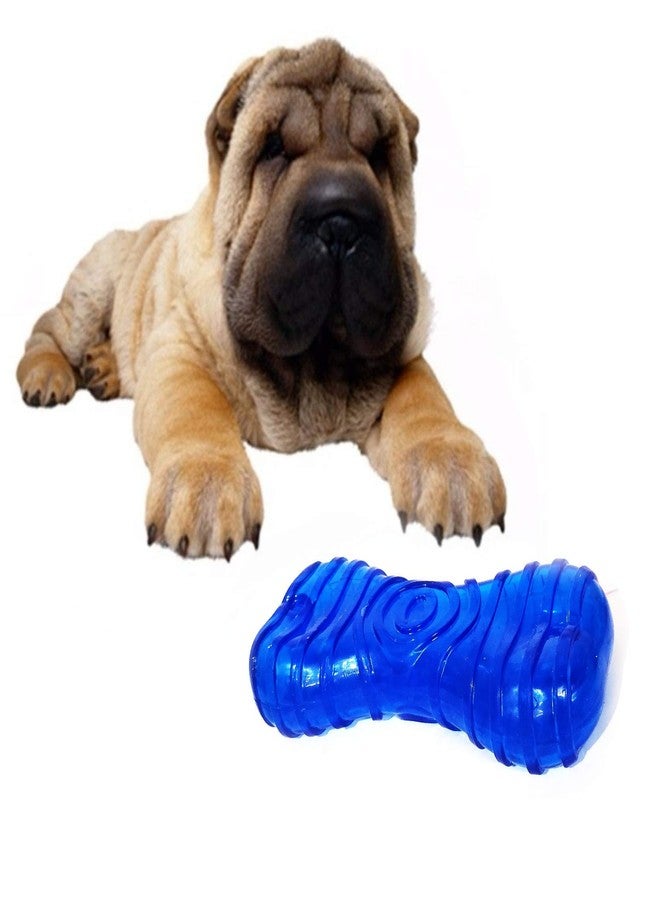 PETLICIOUS & MORE لعبة عظمية تصدر صوتاً من مادة TPR من Petlicious & More، مقاس 6 بوصات، لعبة مضغ للكلاب والجراء (قد يختلف اللون) - Image 1