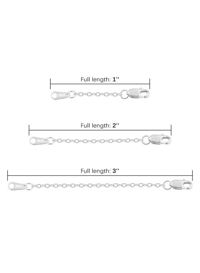 ASHINE Summer Silver Chain Necklace for Women Extender Bracelet Sterling Silver Jewelry Making Lobster Clasp Anklet Adjustable Gold (Silver, 1, 2, 3 inches) - Image 5