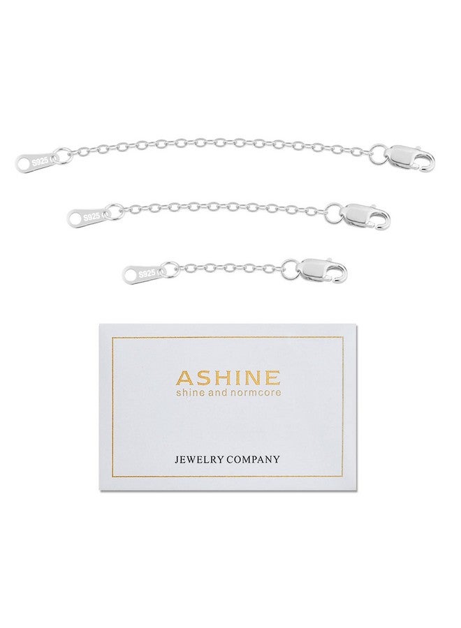 ASHINE Summer Silver Chain Necklace for Women Extender Bracelet Sterling Silver Jewelry Making Lobster Clasp Anklet Adjustable Gold (Silver, 1, 2, 3 inches) - Image 1