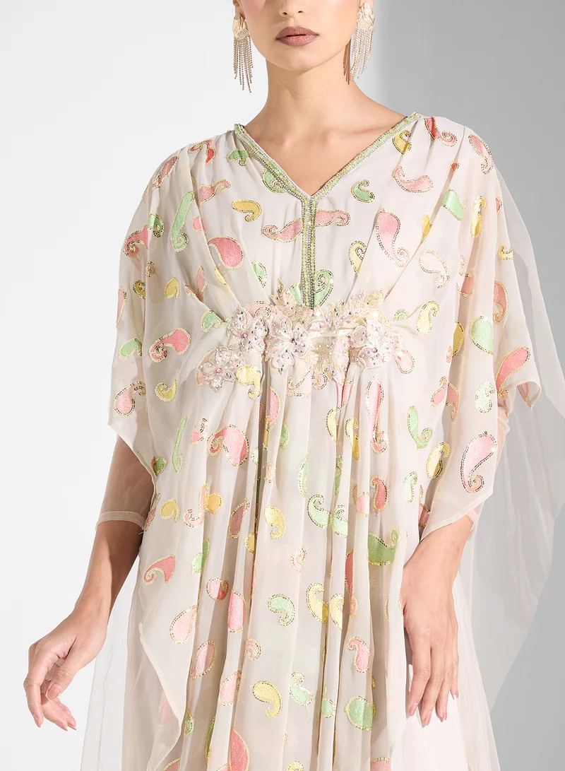 Fashion Trends by Suzy Matar Floral Print Kaftan Dress