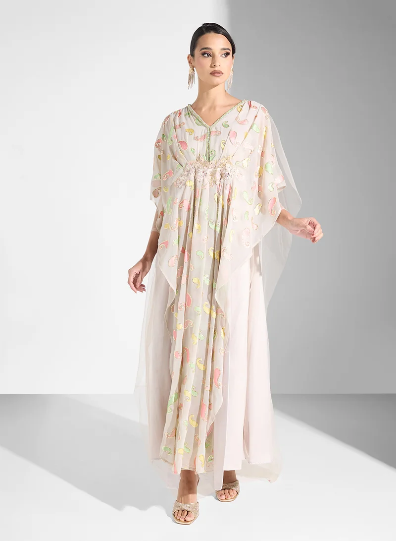 Fashion Trends by Suzy Matar Floral Print Kaftan Dress