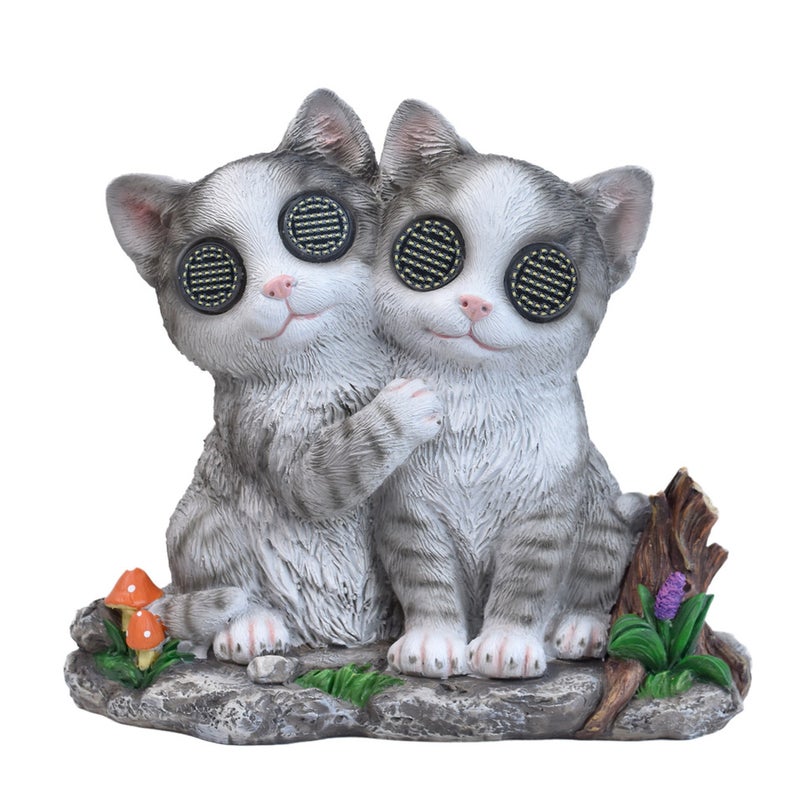 Resin Rotating Eyeball Animal Statue Solar Light for Garden Breathing Light Home Decor - Image 1