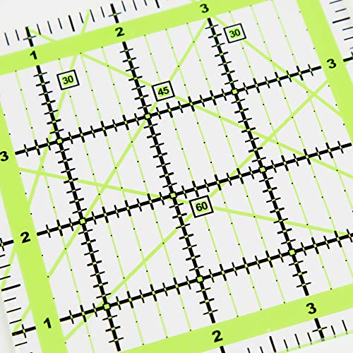 UOOU Quilting Ruler (4.5"X4.5"), Square Quilting Rulers Fabric Cutting Ruler Acrylic Quilters Rulers Clear Mark for Easy Precision Cutting and Crafts Quilting and Sewing 1 Pack - Image 3