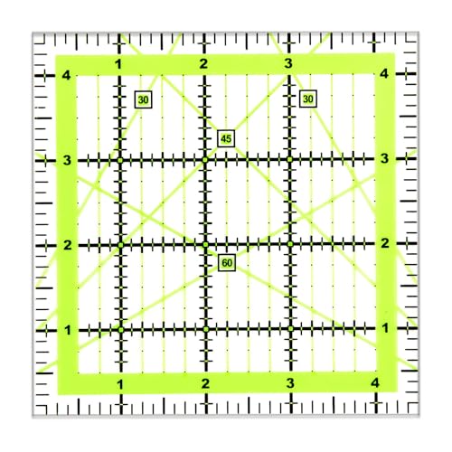 UOOU Quilting Ruler (4.5"X4.5"), Square Quilting Rulers Fabric Cutting Ruler Acrylic Quilters Rulers Clear Mark for Easy Precision Cutting and Crafts Quilting and Sewing 1 Pack - Image 1