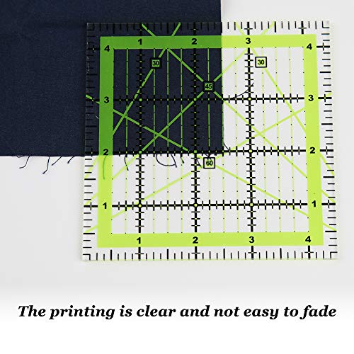 UOOU Quilting Ruler (4.5"X4.5"), Square Quilting Rulers Fabric Cutting Ruler Acrylic Quilters Rulers Clear Mark for Easy Precision Cutting and Crafts Quilting and Sewing 1 Pack - Image 5