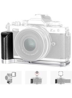 NEEWER Camera Grip for Nikon Z fc, Aluminum Alloy L Shaped Handgrip with Retro Leather Handle, 1/4” Thread, Cold Shoe, and Arca Dovetail, Compatible with Nikon Z fc Mirrorless Camera (VS108)