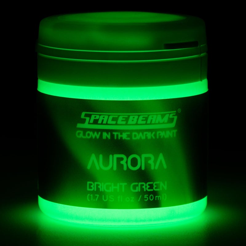 SpaceBeams Aurora Glow in the Dark Paint (1.7 Fl Oz) Bright Green Glow, Non-Toxic, Water Based - Image 3