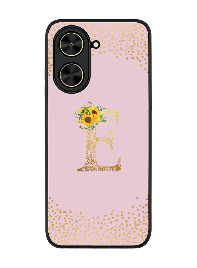 Stylizedd For Xiaomi Poco C71 / Redmi A5 4G Case,Slim fit Camera Protection, Shockproof Thin Phone cover  - Custom Floral Monogram - E  (Pink )