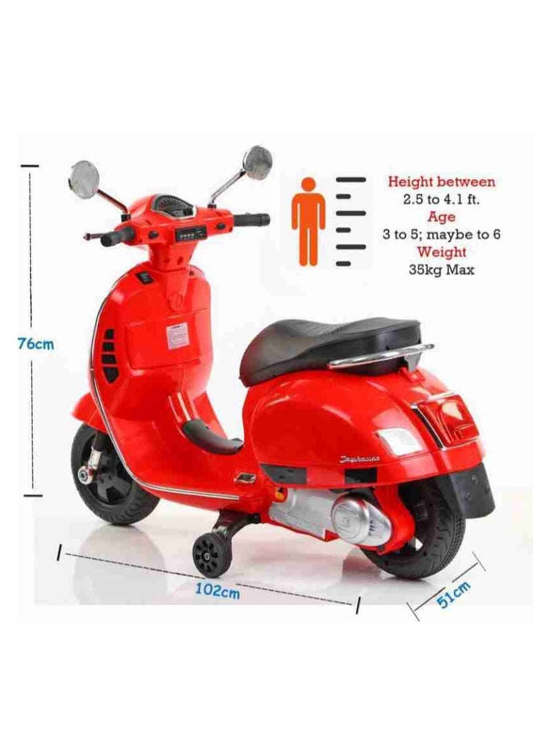 Classic electric scooter, Italian model - motorcycle for children - - Q618 (red) - Image 2