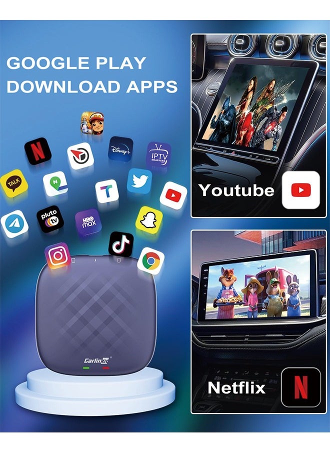 كار لينكيت محول CarlinKit Ai Box CarPlay اللاسلكي 4G+64G صندوق الوسائط المتعددة يأتي مع نظام Android 13.0 مفتوح  - Image 5