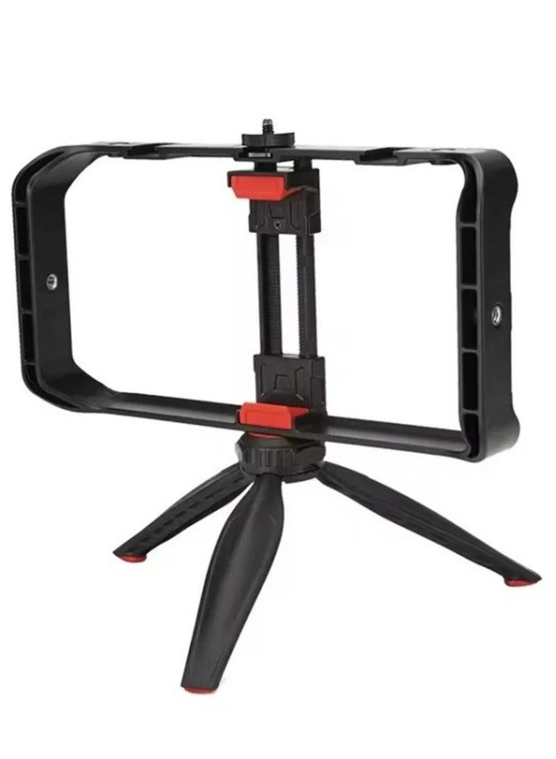JMARY MT-33 Phone Stand Tripod ABS Video Recording Vlog Mobile Phone Rig Cage - Image 1