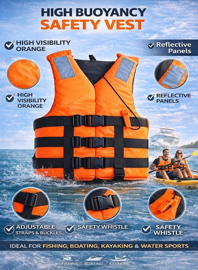 A. SHARIF Professional Life Jacket for Adults - 100N High Buoyancy, Universal Fit (Up to 95kg) | PFD Type III Safety Vest for Boating & Water Sports - Image 5