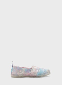 TOMS Kids Foil Unicorn Tie Dye Slip Ons  - Image 1