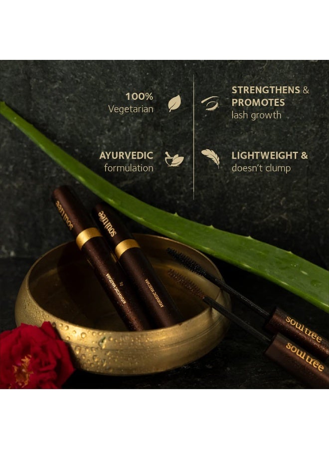 سول تري ماسكارا SoulTree الأيورفيدية - باللون الأسود | خفيفة الوزن، تُقوّي الرموش وتُعزز نموها | تركيبة أيورفيدية غنية بالمكونات الطبيعية لعيونٍ ساحرة - 6 غرام - Image 3