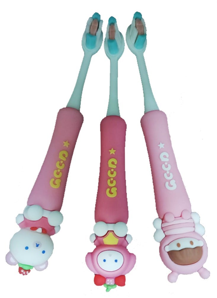 Cartoon Children Soft 3Pcs Toothbrush (2-6 Years Old) pink - pzsku/ZBAF93C692EF15FAB127CZ/45/_/1736008538/444af415-fcc1-4823-add0-1cbc2cf61b15