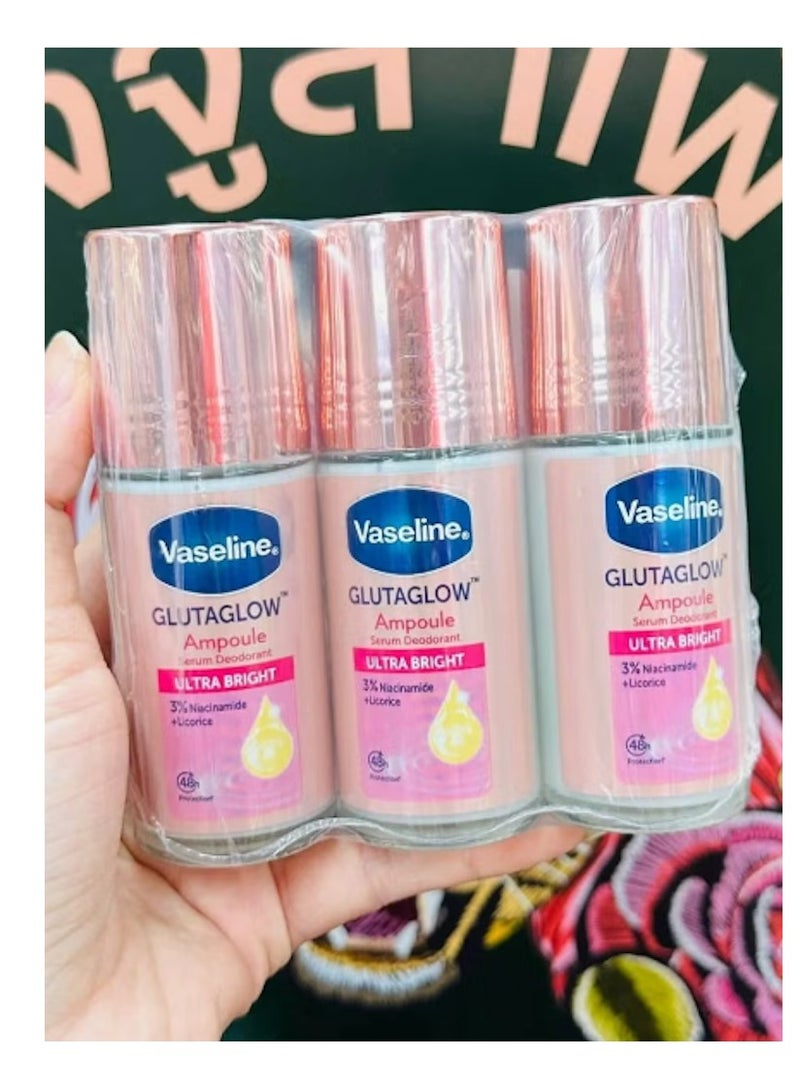 Vaseline سيروم مزيل العرق جلوتاجلو الفائق اللمعان 45 مل 3 قطع - Image 2