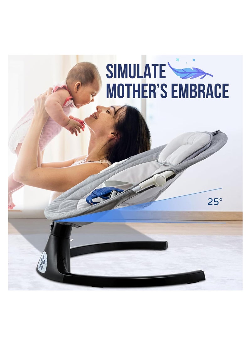 Piccasio - Babies Electric Swing, Baby Cradle, 5 Speeds, 4 Timer Settings, 12 Lullabies, Baby Rocker with Bluetooth & USB Support, Washable, Remote Control, Comfortable Cushion(1-12 months) - Image 1