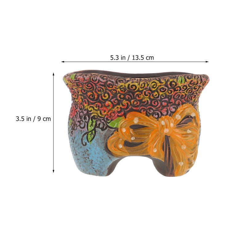 Hand Painted Ceramic Succulent Planter Bonsai Flowerpot Indoor Plant Container Home Decoration Random Color - Image 3