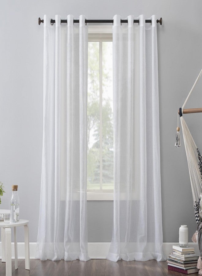 No. 918 Erica Crushed Sheer Voile Grommet Curtain Panel 84.00" x 51.00" - Image 1