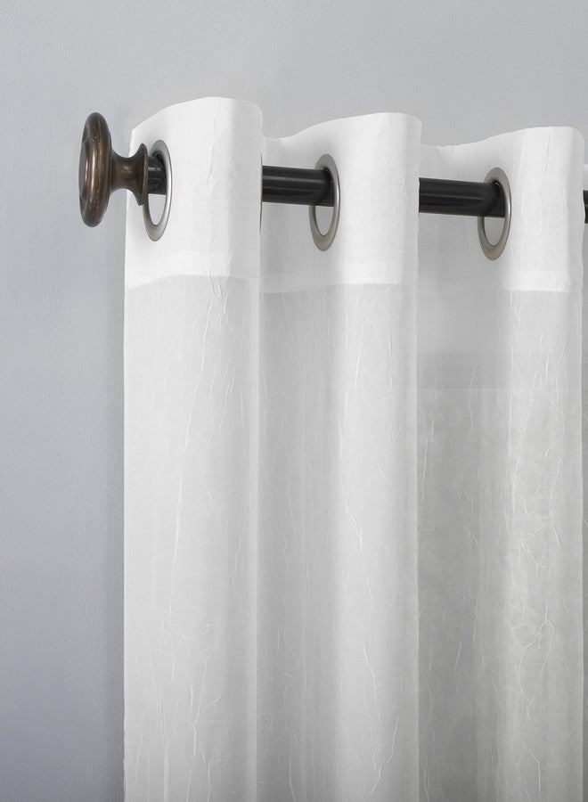No. 918 Erica Crushed Sheer Voile Grommet Curtain Panel 84.00" x 51.00" - Image 2