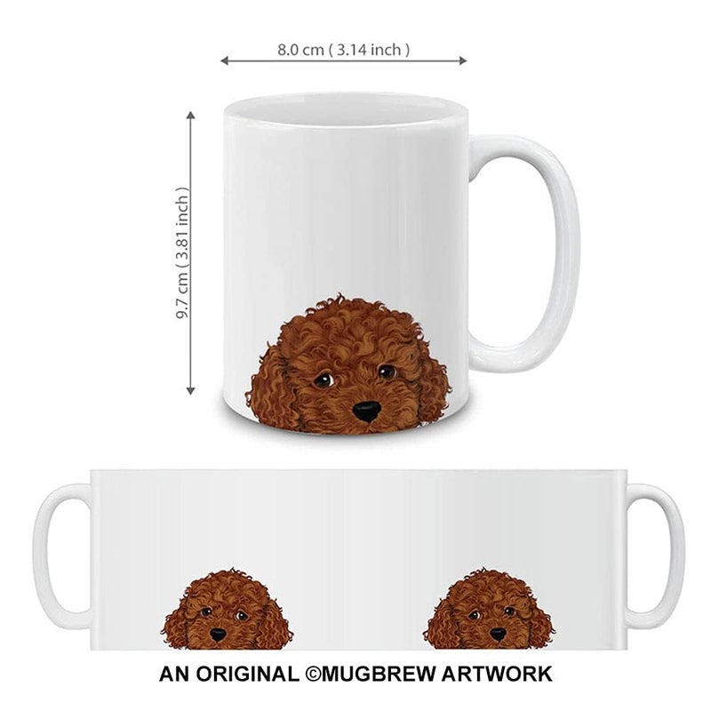 MUGBREW Brown Toy Poodle Ceramic Coffee Mug Tea Cup, 11 OZ - Image 4
