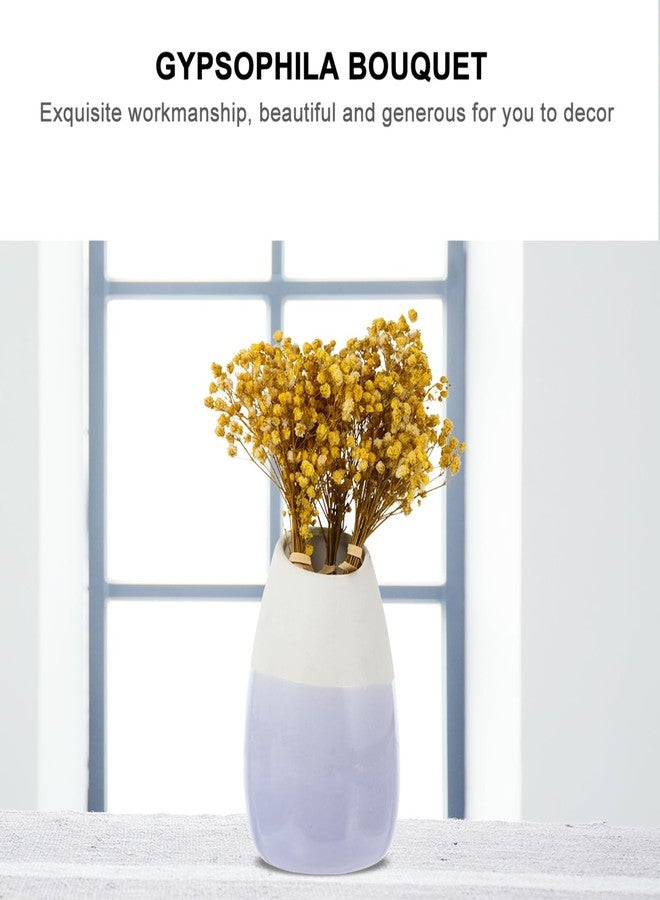 ميليستين ثلاث باقات من زهور الجيبسوفيلا الصفراء المجففة لتزيين الباقات المنزلية، وحفلات الزفاف، والمناسبات الخاصة، بطول 7.08 بوصة، وسيقان بلاستيكية. - Image 2