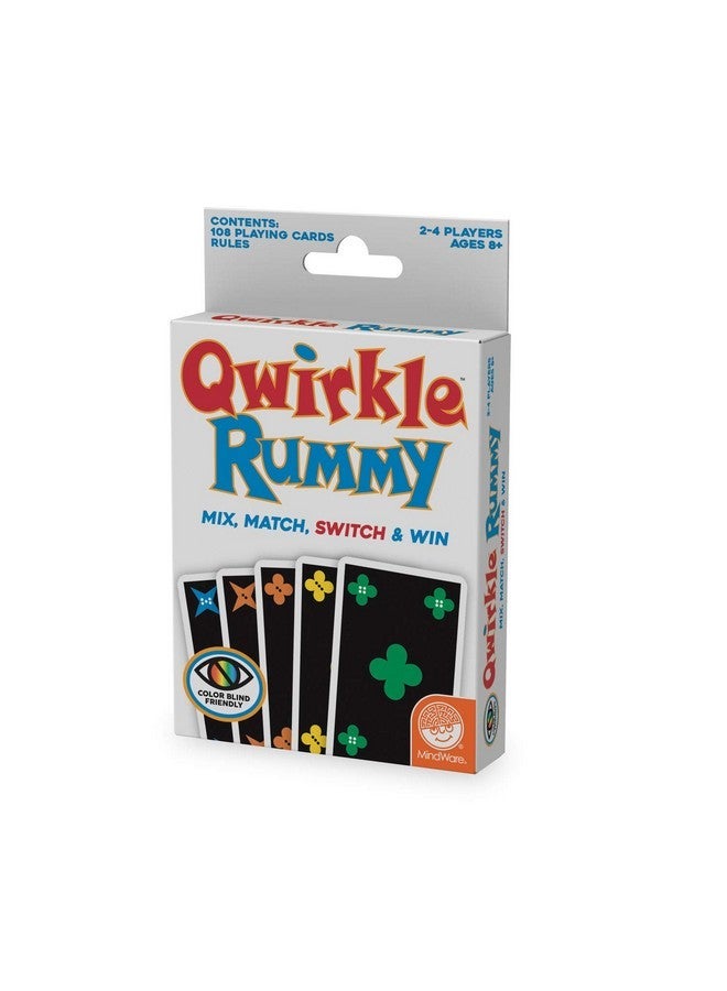 مايندوير MindWare Qwirkle Rummy Color Blind-Friendly Edition- من السهل اللعب للعبة الورق المفضلة للعائلة التي تعاني من ضعف الرؤية والعائلية Twist on Qwirkle - تحدي الدماغ الممتع - استراتيجية الأطفال والكبار - 2-4 لاعبين - Image 3