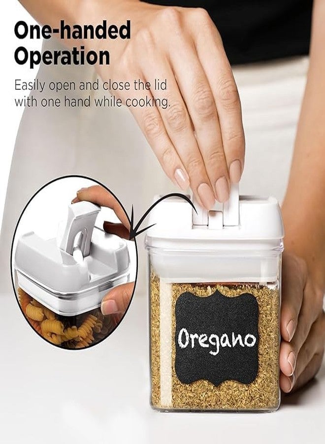 Shazo 9 PC Airtight Food Storage Containers - BPA Free Clear Plastic Snack & Spice Containers with Easy Lock Lids - Kitchen and Pantry Organization for Herbs, Coffee, Tea - 0.5L / 2.1 Cups - Image 4