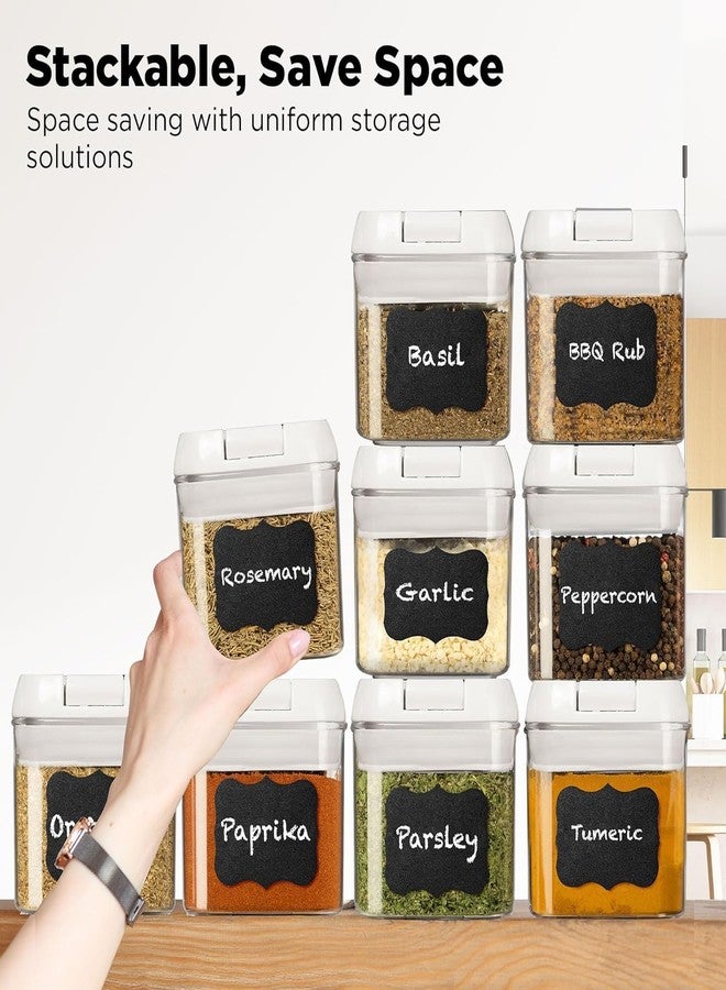 Shazo 9 PC Airtight Food Storage Containers - BPA Free Clear Plastic Snack & Spice Containers with Easy Lock Lids - Kitchen and Pantry Organization for Herbs, Coffee, Tea - 0.5L / 2.1 Cups - Image 5