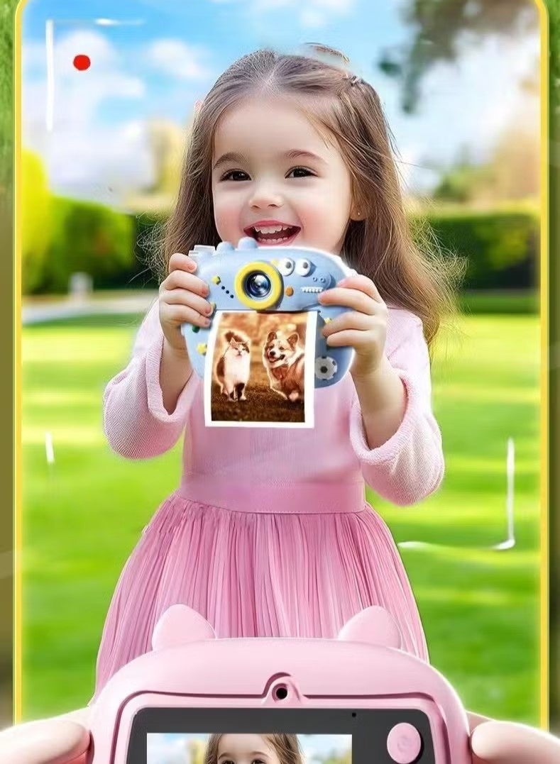 Instant Print Kids Camera 48MP Dual Lens with 2.4" IPS Screen, 1080P HD Video, MP3 Player, Games, Voice Recorder, Selfie Mode, Smart Focus, Funny Frames, No-Ink Thermal Printing with 3 Paper Rolls, Rechargeable 1000mAh Battery, Expandable Memory up to 128GB – Perfect Gift for Children Ages 4-12 - Image 4