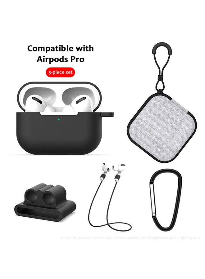 5-In-1 Protector Accessories Set For AirPods Black - Image 2
