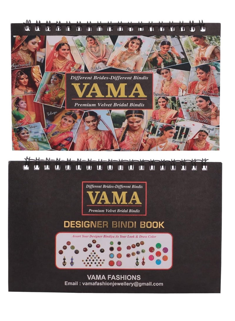 VAMA Fashions Multicolour Plain Glitter Sparkle Shaded Crystal Diamond Stone Bindi Booklet Reusable Self-Adhesive Sticker For Women (Designer Bindi Book),Skin,17 Cm,10 Cm - Image 2