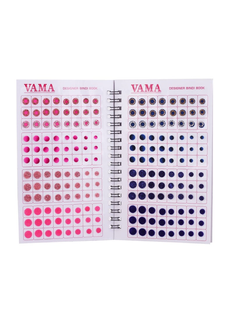 VAMA Fashions Multicolour Plain Glitter Sparkle Shaded Crystal Diamond Stone Bindi Booklet Reusable Self-Adhesive Sticker For Women (Designer Bindi Book),Skin,17 Cm,10 Cm - Image 3