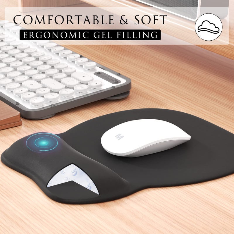 MROCO Ergonomic Mouse Pad with Gel Wrist Rest, Smooth Wrist Support Surface, Non-Slip PU Base for Pain Relief, Comfortable Mousepad for Computer, Laptop, Office & Home, 9.4 x 8.1 in, Blue Gradient - Image 4