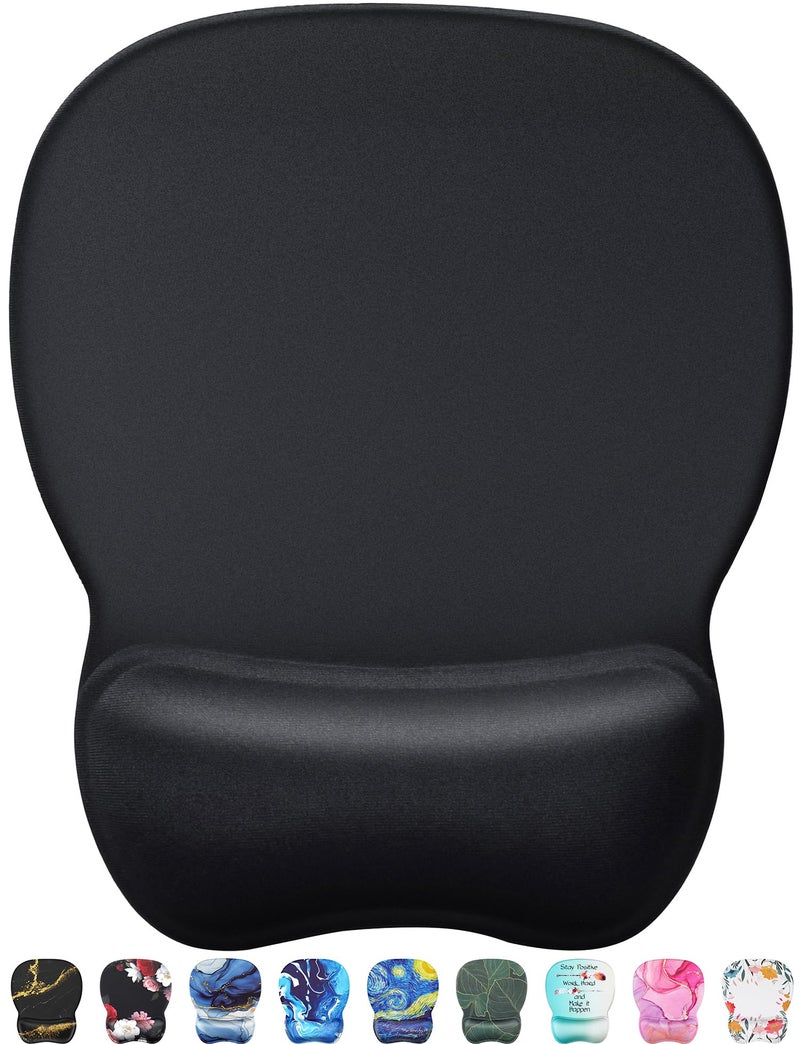 MROCO Ergonomic Mouse Pad with Gel Wrist Rest, Smooth Wrist Support Surface, Non-Slip PU Base for Pain Relief, Comfortable Mousepad for Computer, Laptop, Office & Home, 9.4 x 8.1 in, Blue Gradient - Image 1