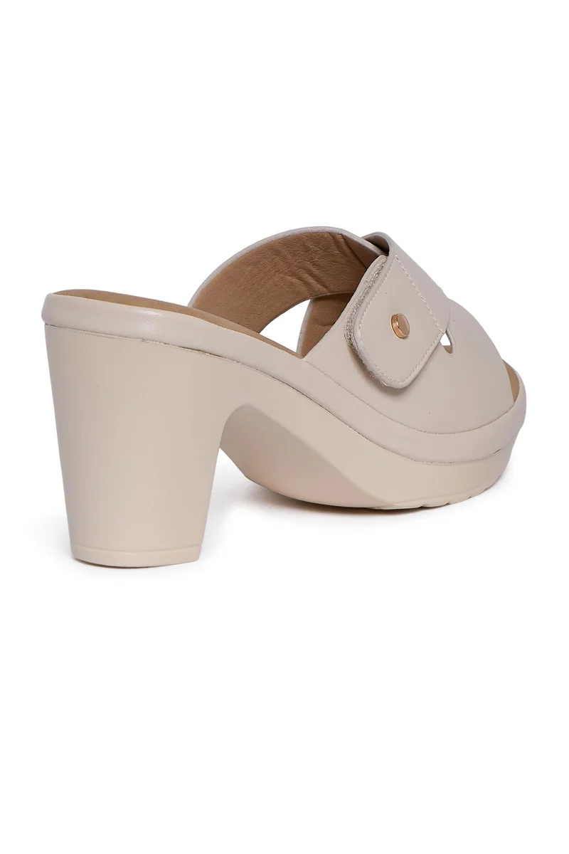 Geoomnii BEIGE Geoomnii Comfort Slide Sandals for Women – Cushioned Slip-On Casual Sandals for Daily Wear, Home, Travel & Walking for Women | Best Price UAE