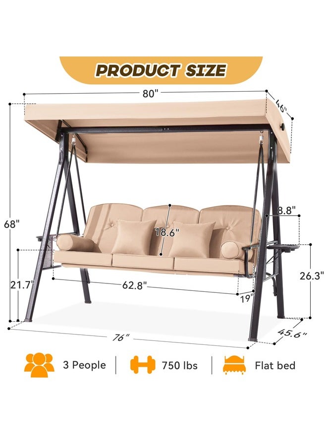 Generic Garden Swing seat Awning Replacement, Washable Indoor and Outdoor Swing Chair top Cover  - Image 2