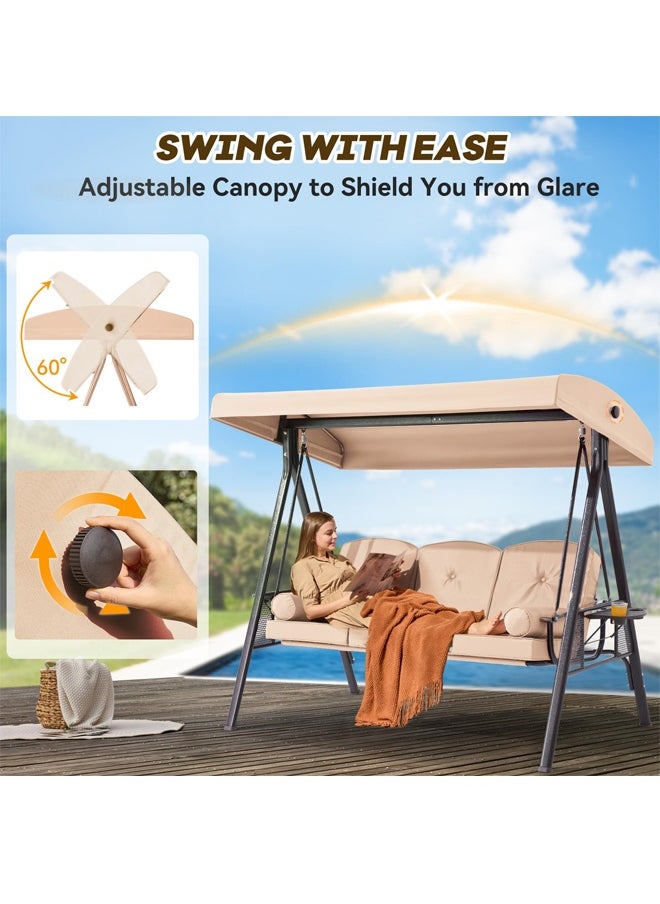 Generic Garden Swing seat Awning Replacement, Washable Indoor and Outdoor Swing Chair top Cover  - Image 3