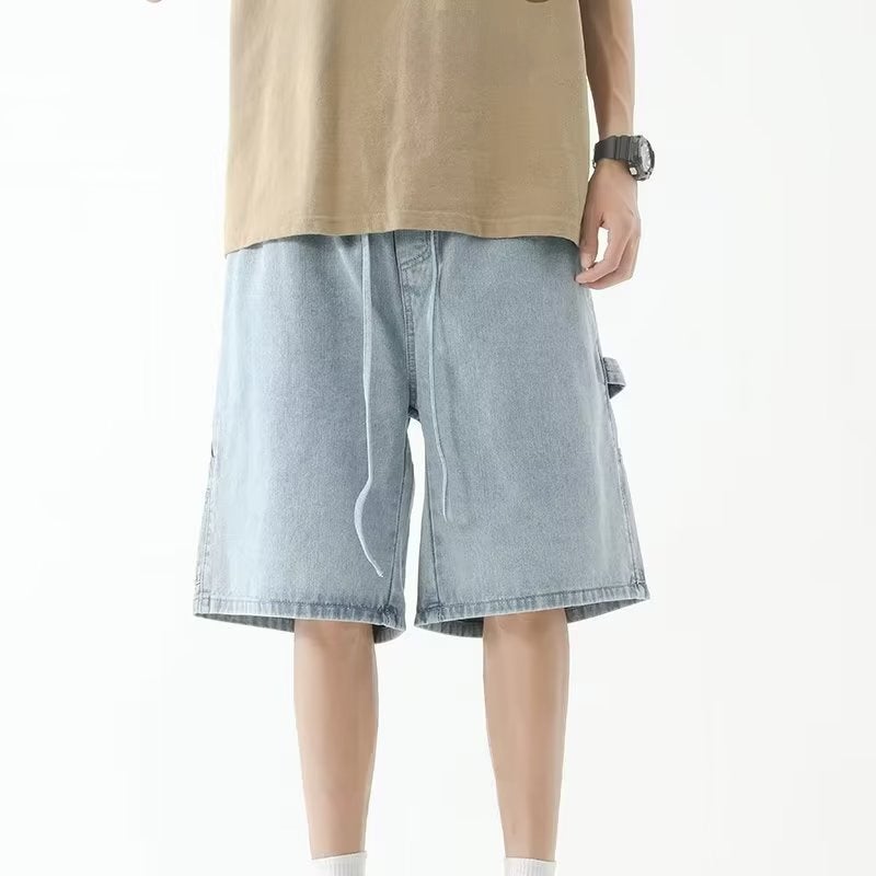 Summer Casual Loose Denim Shorts dark blue  - Image 5