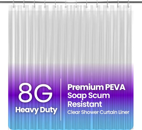 LiBa Bathroom Shower Curtain - Waterproof Plastic Shower Curtain Premium PEVA Non-Toxic Shower with Rust Proof Grommets Clear 8G Heavy Duty Bathroom Accessories 72x78 - Image 1