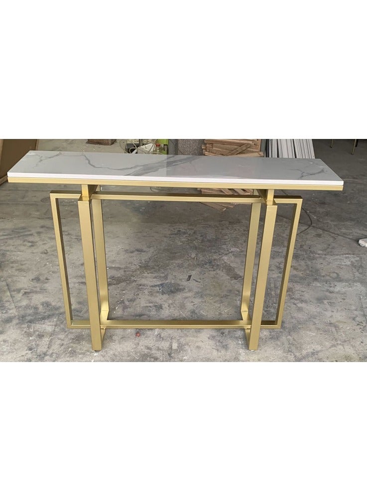 LINGWEI Console Table Metal Frame with Marble Surface Console Table For Entryway Hallway Sofa Side Table For Living room Bedside Table Nightstand For Bedroom - Image 5