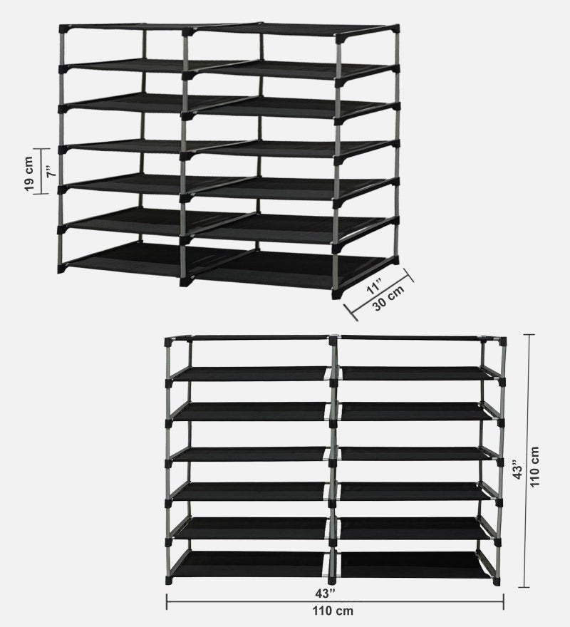 ROBMOB Multipurpose Foldable 12 Layer Shoe Rack Metal Shoe Stand, Organiser Shoe Rack for Home & Office (Brown, Metal), Cm - Image 3