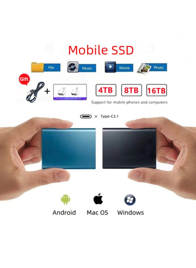 Generic Multi-functional Solid State Mobile Hard Drive 2tb High Speed External Phone Computer Expansion Usb Drive-Capacity:2tb (64g Expansion) Empty Disk-Interface:3.0 Red S7  - Image 2