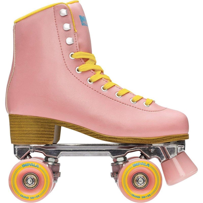 Impala Rollerskates Girls Impala Quad Skate Big KidAdult PinkYellow 9 US Mens 7 Womens 9 M - Image 2