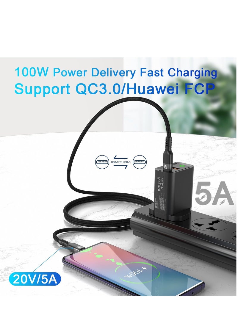 Phone Planet - Phone Planet USB C to Type C Cable USB 3.1 Gen 2 to Thunderbolt 3 Cable 100W Braided Wire 10Gbps Data Transfer Compatible with Samsung Galaxy iPad Pro Pixel SSD PS5 - Image 1