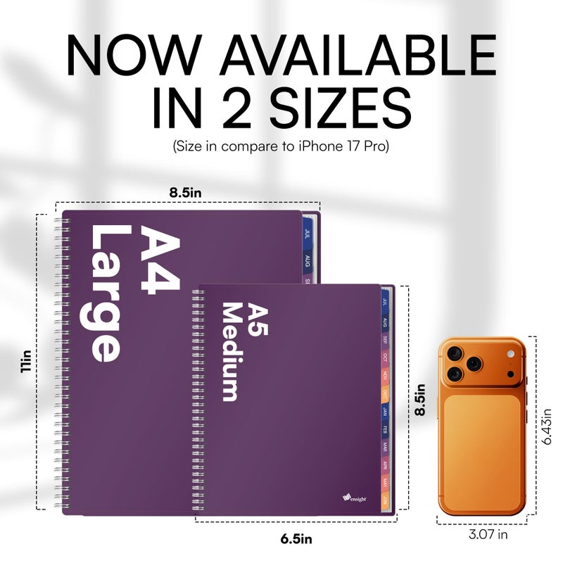 Ensight 2026 Appointment Book and Planner 8.5" x 11" Large Hourly Weekly Daily Schedule Book with Tabs, 15 Minute Time Slots, Purple Calendar Organizer Jan 2026â€“Dec 2026 Appointment Planner - Purple - Image 3