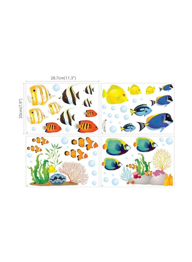 ديكو وال ملصقات حائط للأطفال من DECOWALL DS-8035 على شكل سمكة مرجانية، ملصقات حائط قابلة للإزالة وقابلة للتقشير واللصق لتزيين غرفة نوم الأطفال وغرفة المعيشة (صغيرة) - Image 5