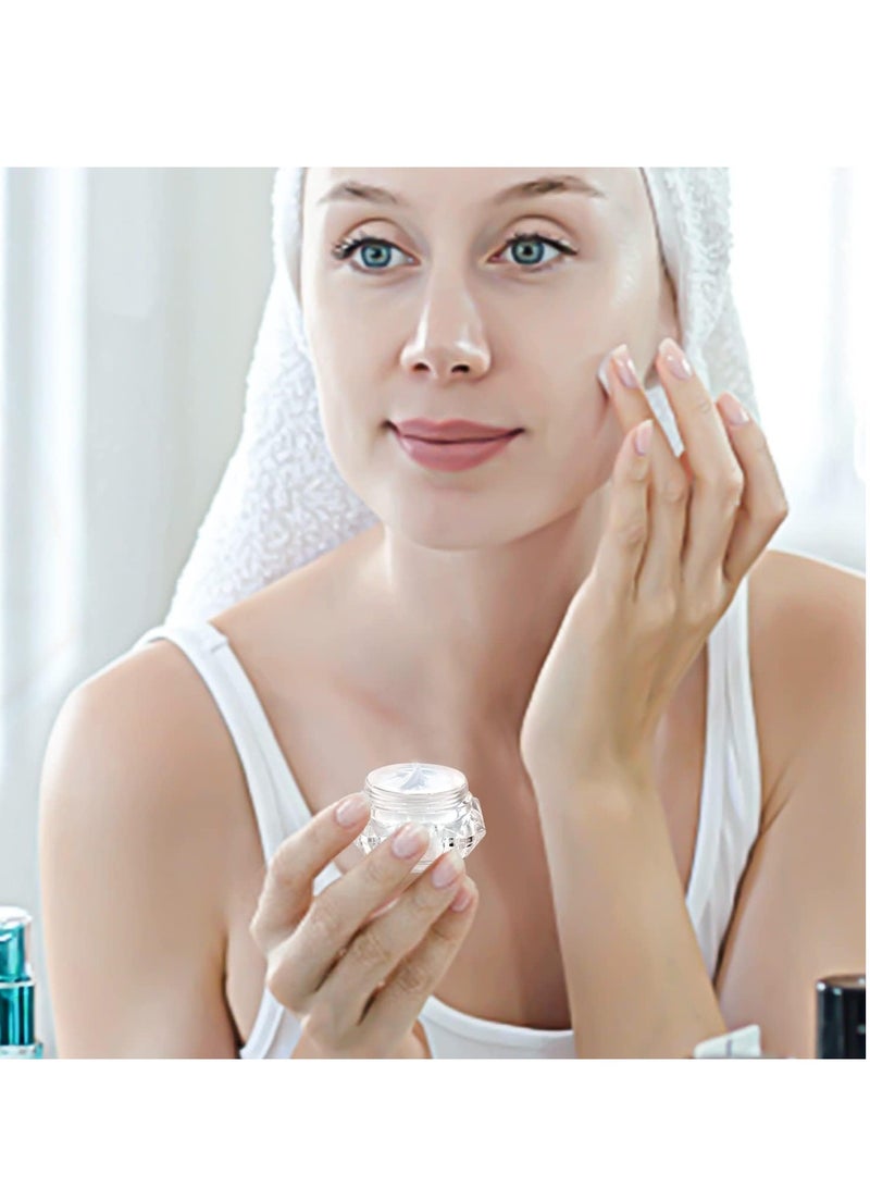 KASTWAVE 15 قطعة 10 جرام من عبوات مستحضرات التجميل على شكل ماسة من البلاستيك عبوات فارغة لعينات مستحضرات التجميل للسفر مع أغطية لولبية لكريم المستحضر وبلسم الشفاه وظلال العيون والأظافر والبودرة والمجوهرات واللوشن والحلوى والحرف اليدوية - Image 4