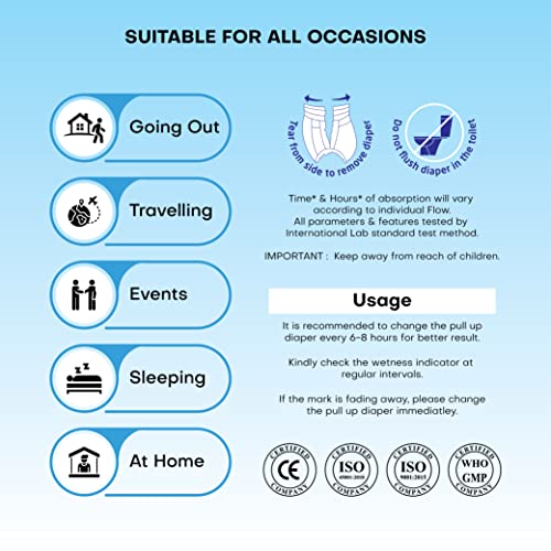 Lyficare Classic Adult Diaper Large Size (L) - 20 Units (Pack of 2) | Unisex Diapers Pants Style | Waist (75-100 cm) | Wetness Indicator, Super absorb, 360° Protection & 0% Leakage | For Men & Women - Image 4
