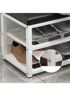 MOMENT Shoe Rack Bench, Storage Bench, 70X30X45Cm Entryway Bench With Cushion, Shoe Shelf With Seat, Space-Saving, Modern Style, For Living Room, Bedroom, Hallway  - Image 5